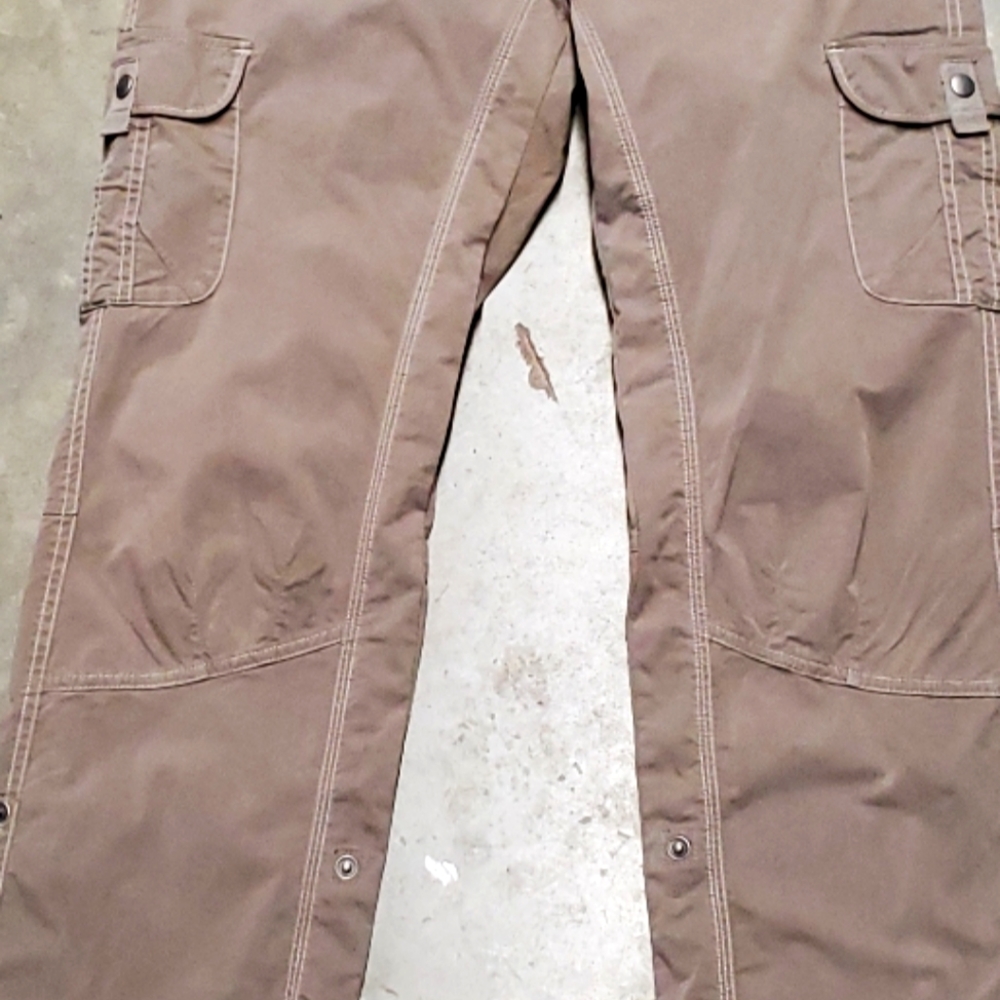 Kuhl Women’s Green/Brown Roll Up Hiking Pants Adjustable Waist Size 8 REG